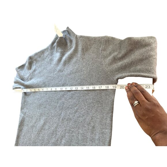 A New Day Midi Gray Sweater Dress Side Slit High Neck Long Sleeve XS NWT - Picture 6 of 12
